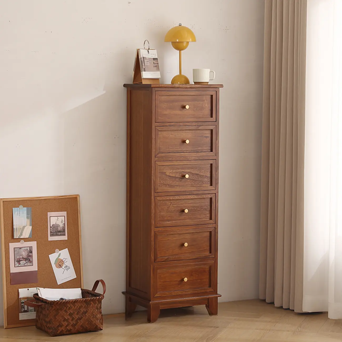 Simple Classic White Wooden Drawers Storage Cabinet Image - 7 | homeyfad