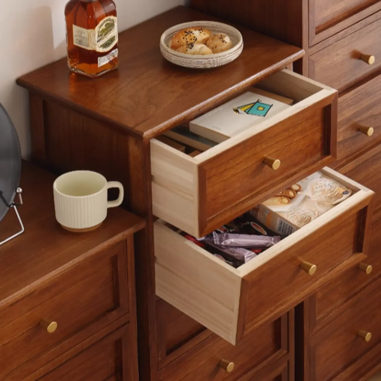Simple Classic White Wooden Drawers Storage Cabinet Image - 15 | homeyfad