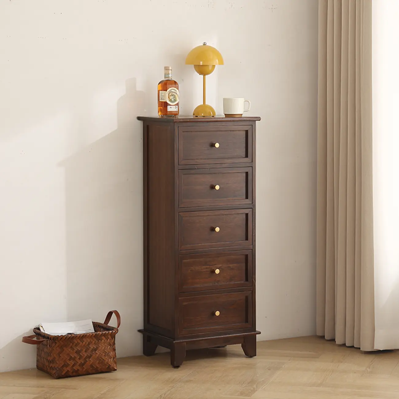 Simple Classic White Wooden Drawers Storage Cabinet Image - 10 | homeyfad