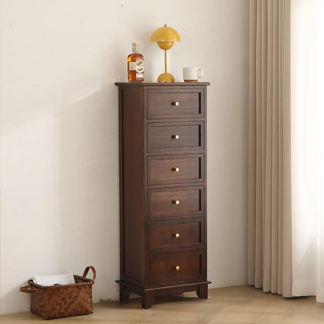 Simple Classic White Wooden Drawers Storage Cabinet Image - 11 | homeyfad