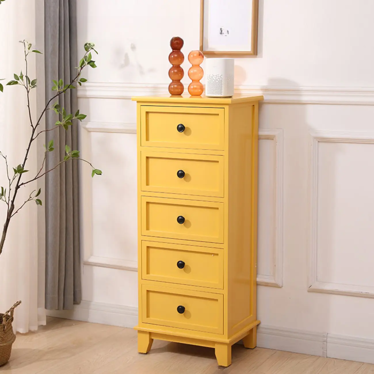 Simple Classic White Wooden Drawers Storage Cabinet Image - 22 | homeyfad