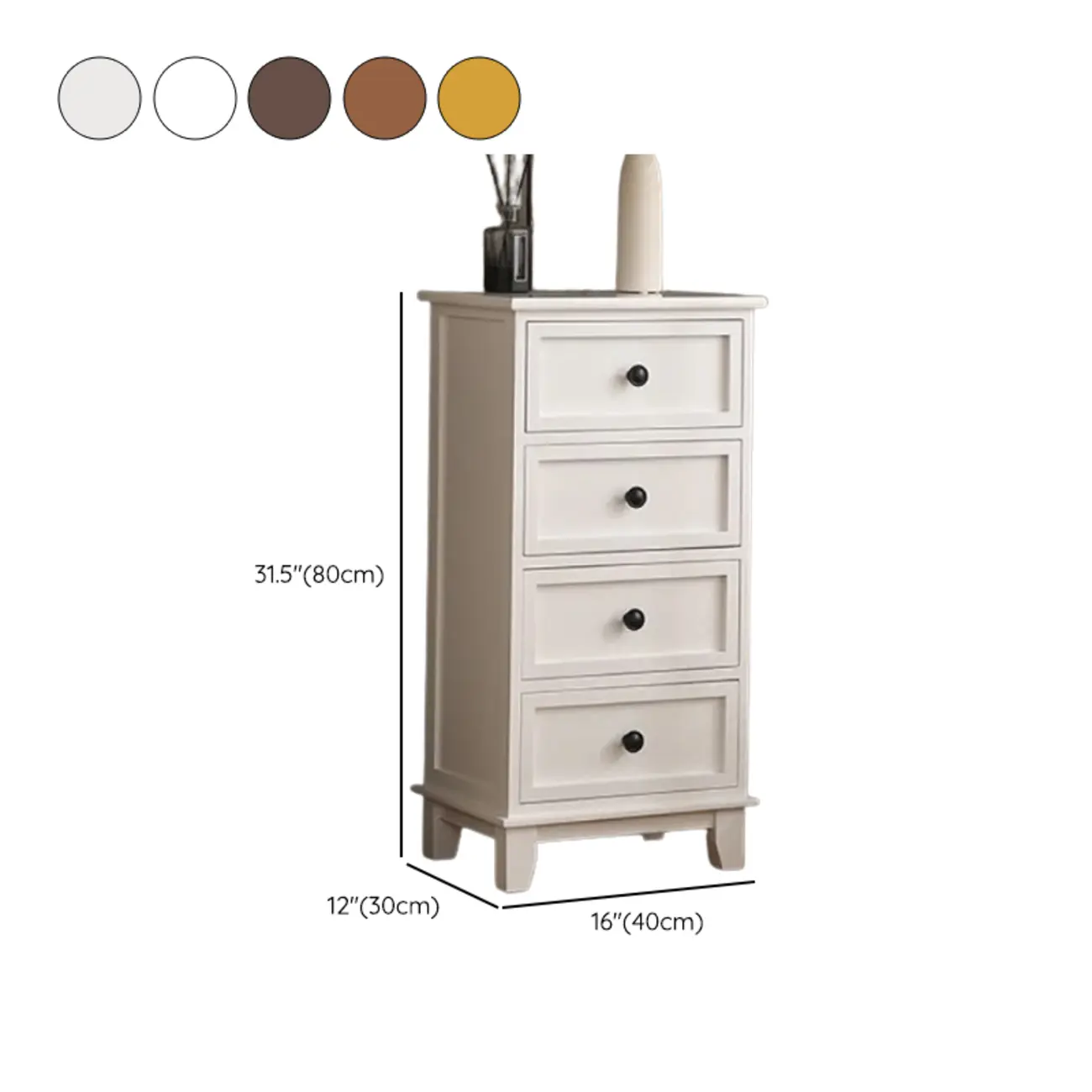 Simple Classic White Wooden Drawers Storage Cabinet #size | homeyfad