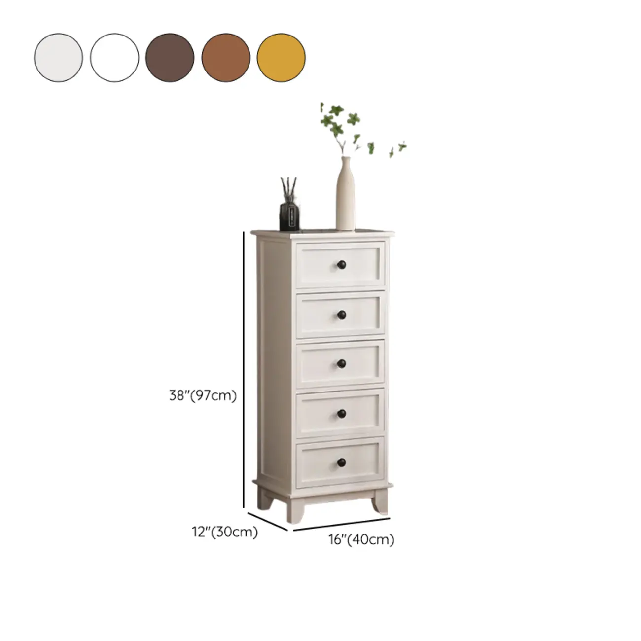 Simple Classic White Wooden Drawers Storage Cabinet Image - 25 | homeyfad