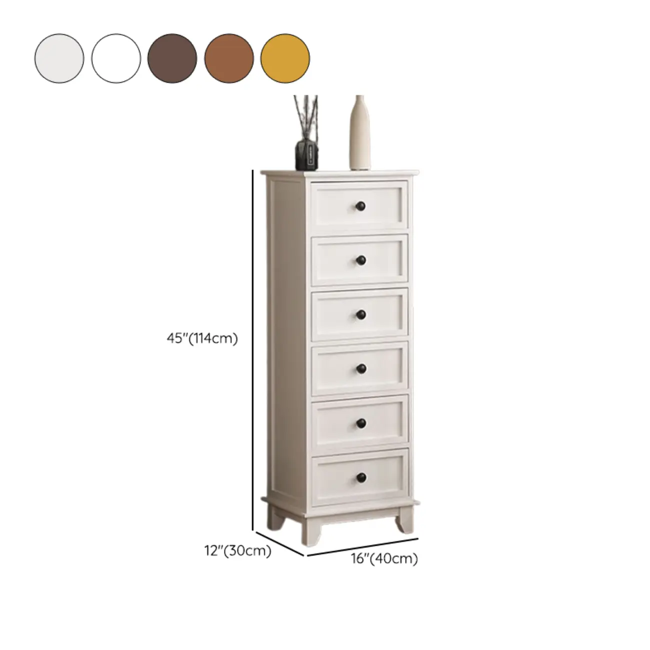 Simple Classic White Wooden Drawers Storage Cabinet Image - 26 | homeyfad