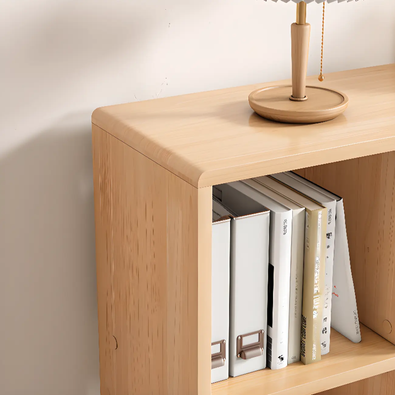 Modern Natural Wood Open Back Cube Storage Bookcase Image - 9 | homeyfad