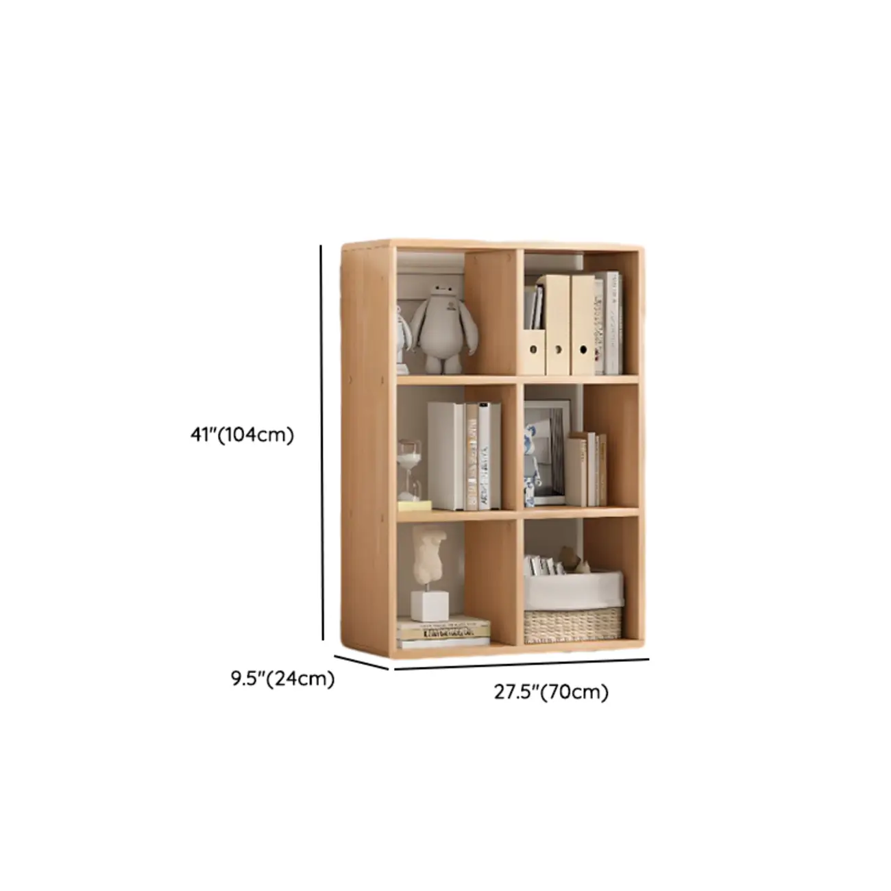 Modern Natural Wood Open Back Cube Storage Bookcase #size | homeyfad