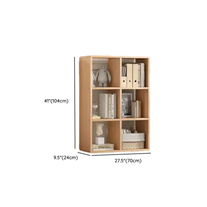 Modern Natural Wood Open Back Cube Storage Bookcase #size