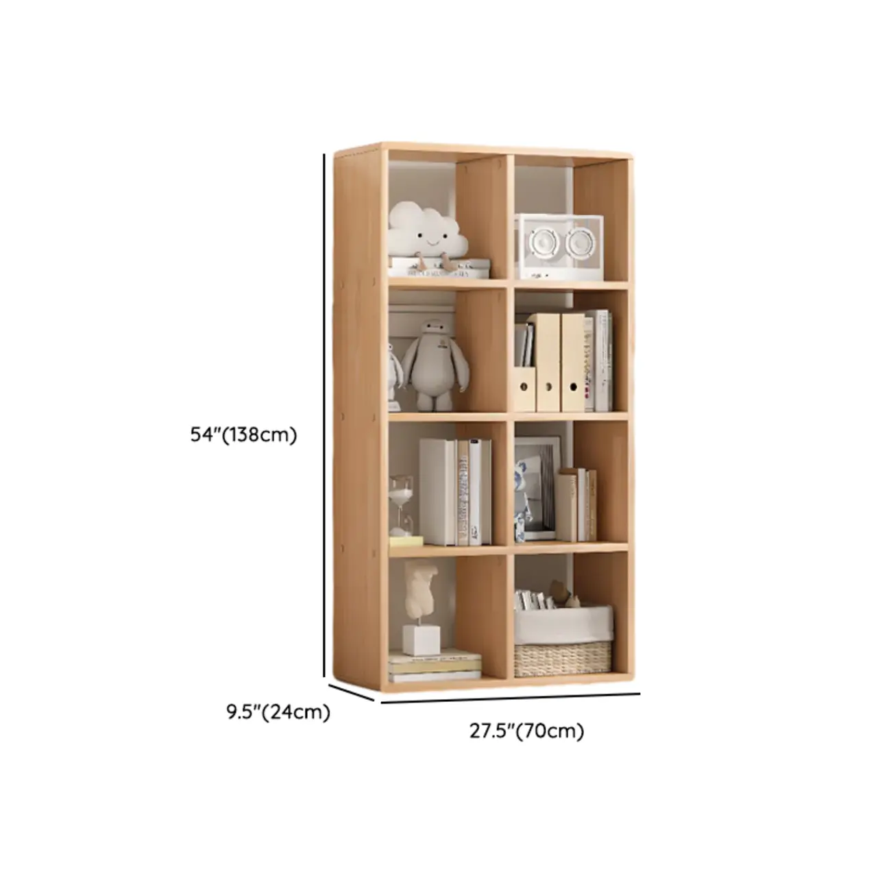 Modern Natural Wood Open Back Cube Storage Bookcase Image - 13 | homeyfad