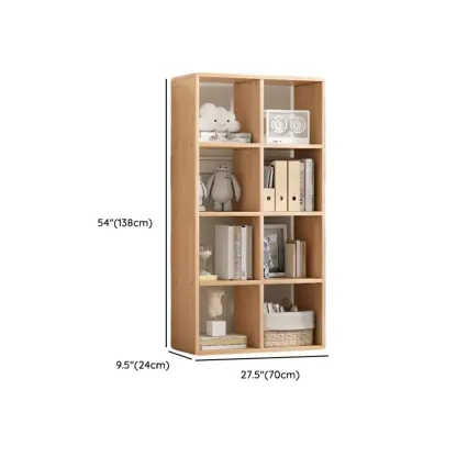 Modern Natural Wood Open Back Cube Storage Bookcase Image - 13