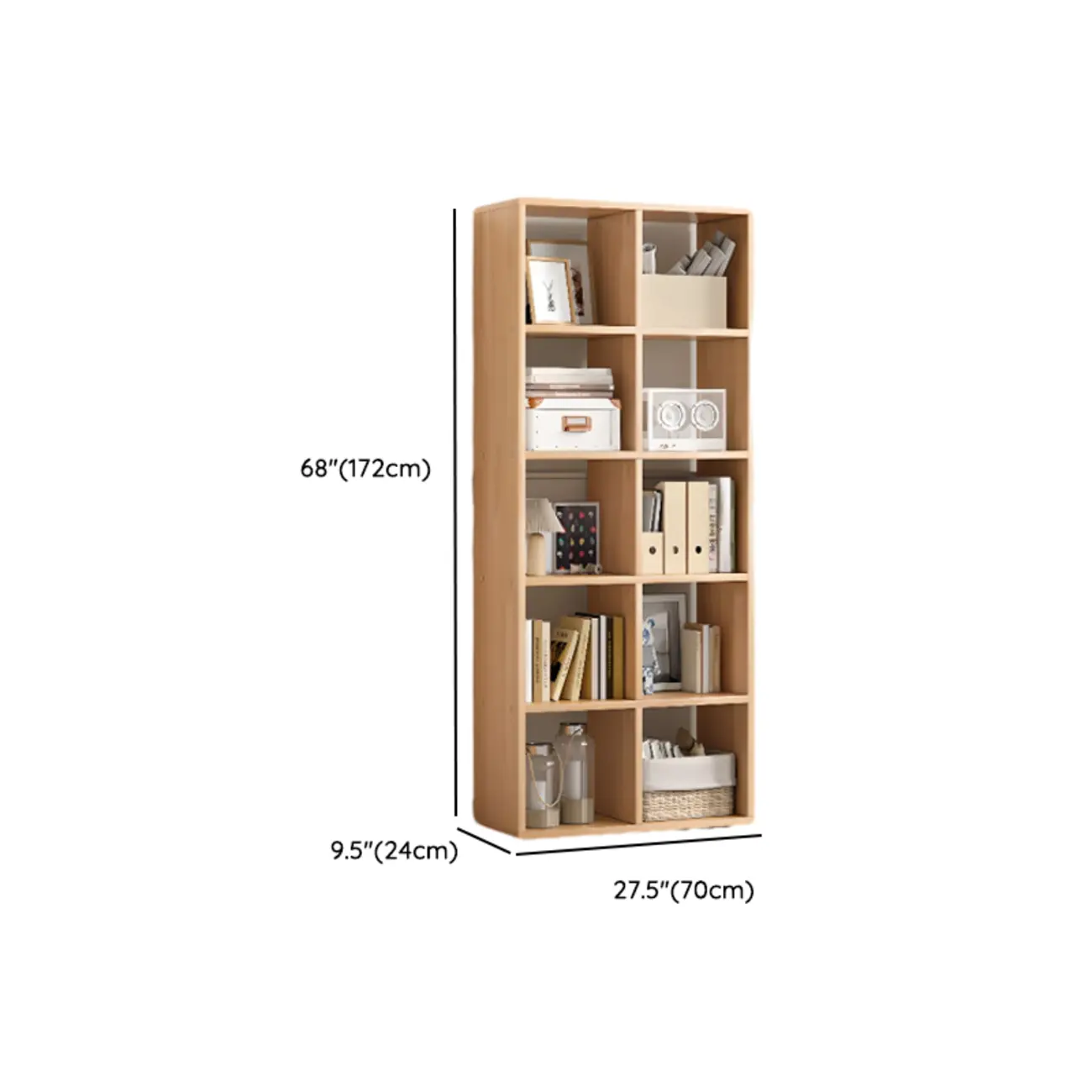Modern Natural Wood Open Back Cube Storage Bookcase Image - 14 | homeyfad