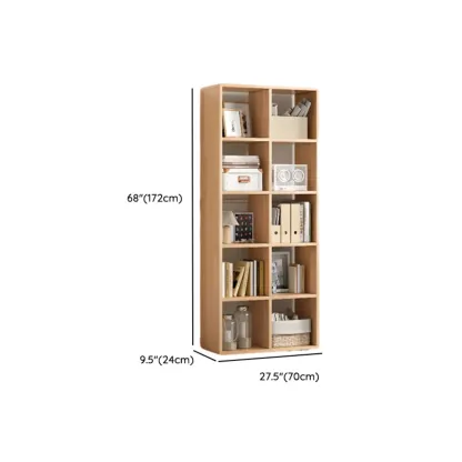 Modern Natural Wood Open Back Cube Storage Bookcase Image - 14