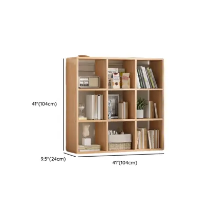 Modern Natural Wood Open Back Cube Storage Bookcase Image - 15