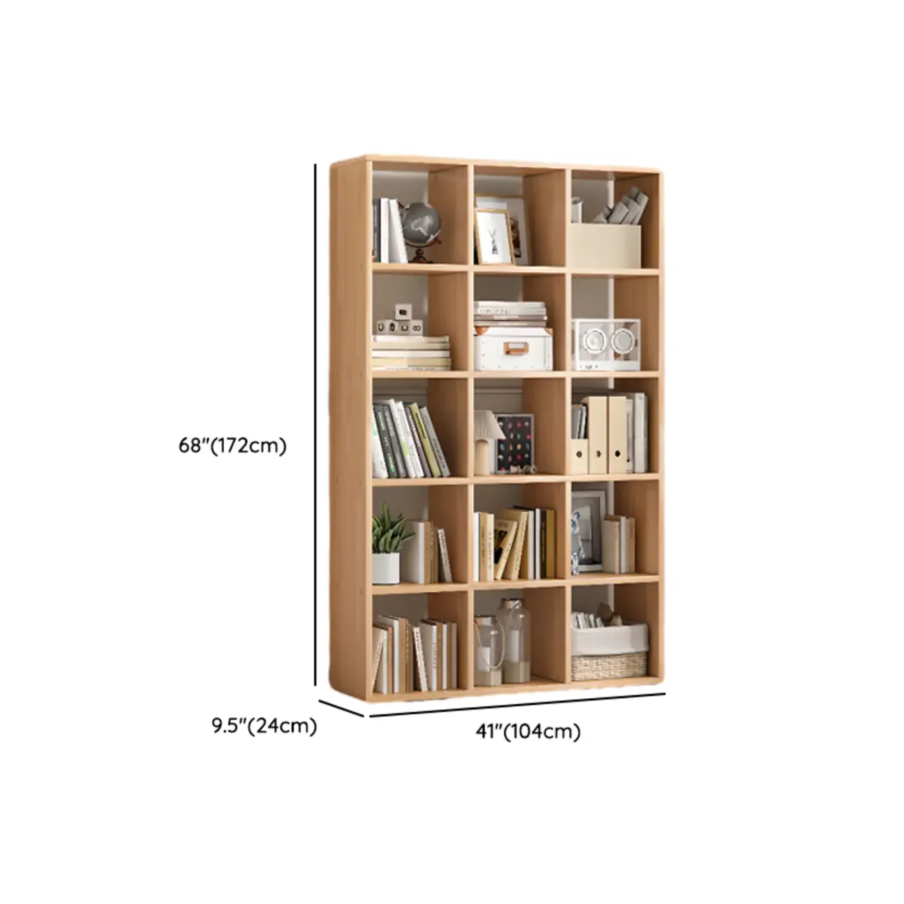 Modern Natural Wood Open Back Cube Storage Bookcase Image - 16 | homeyfad