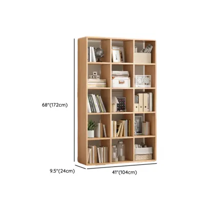 Modern Natural Wood Open Back Cube Storage Bookcase Image - 16
