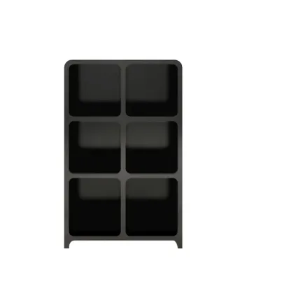 Simple Wooden Closed Back Bookcase in Black Image - 5
