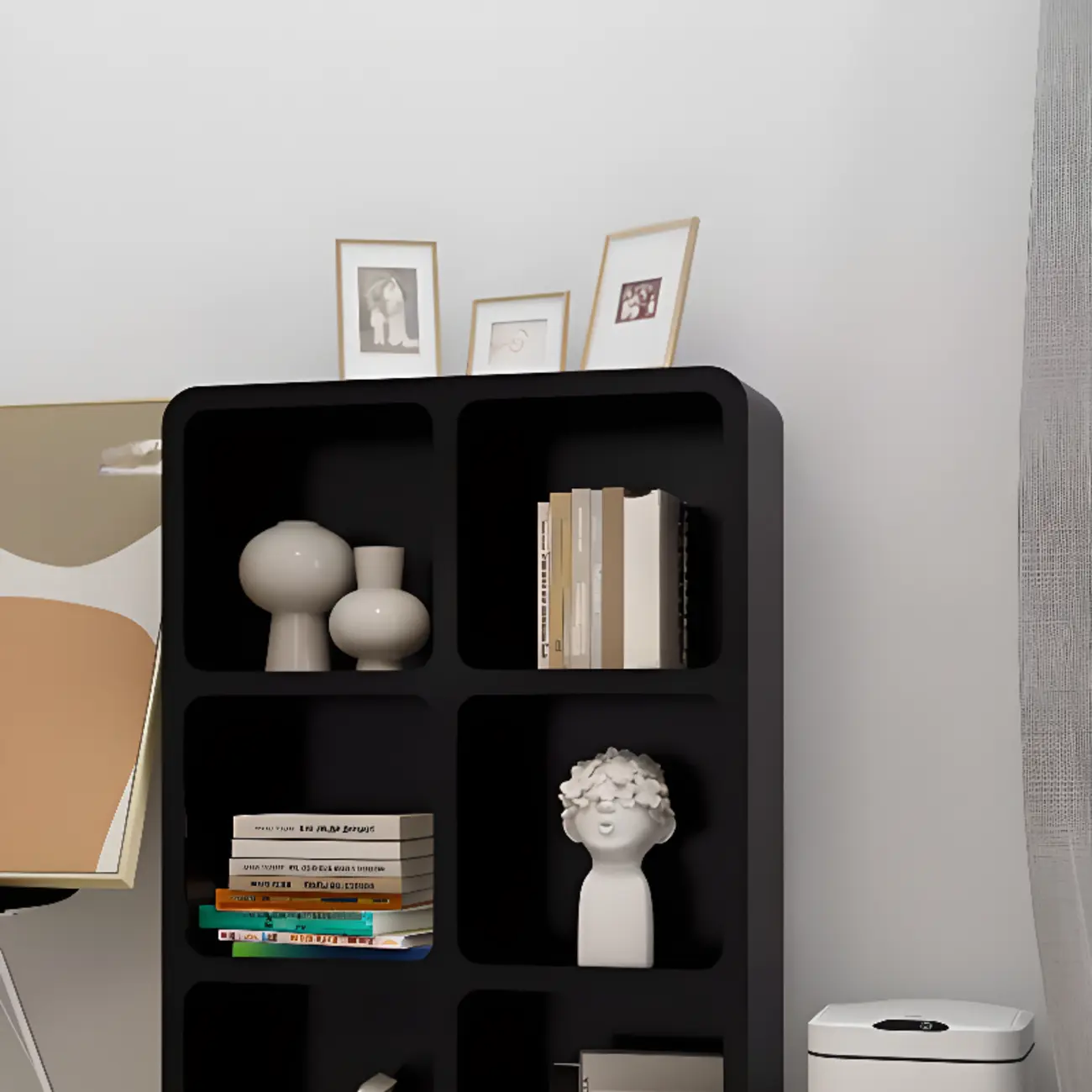 Simple Wooden Closed Back Bookcase in Black Image - 8 | homeyfad