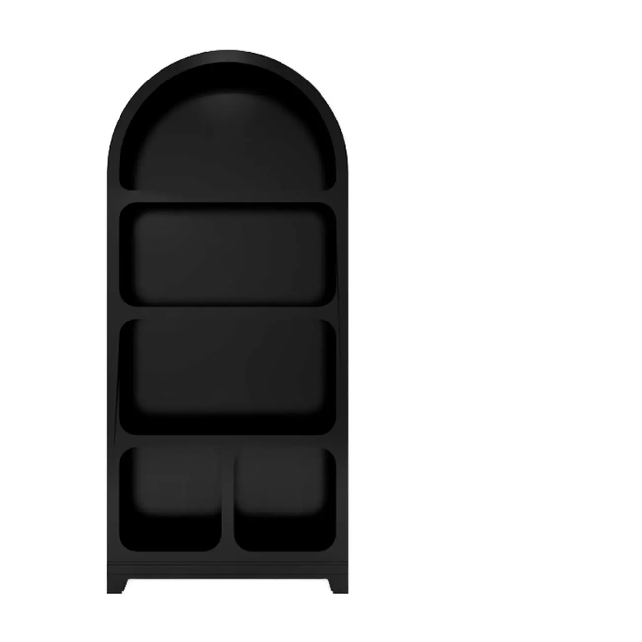 Simple Wooden Closed Back Bookcase in Black Image - 15 | homeyfad