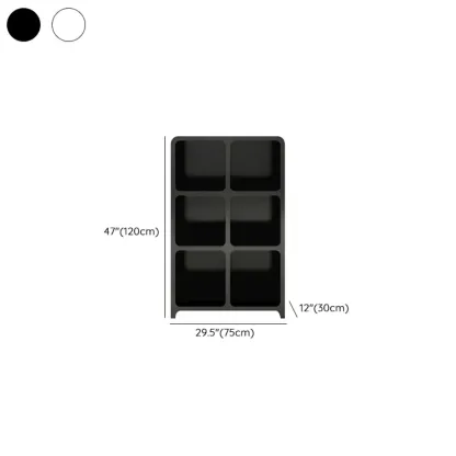 Simple Wooden Closed Back Bookcase in Black #size