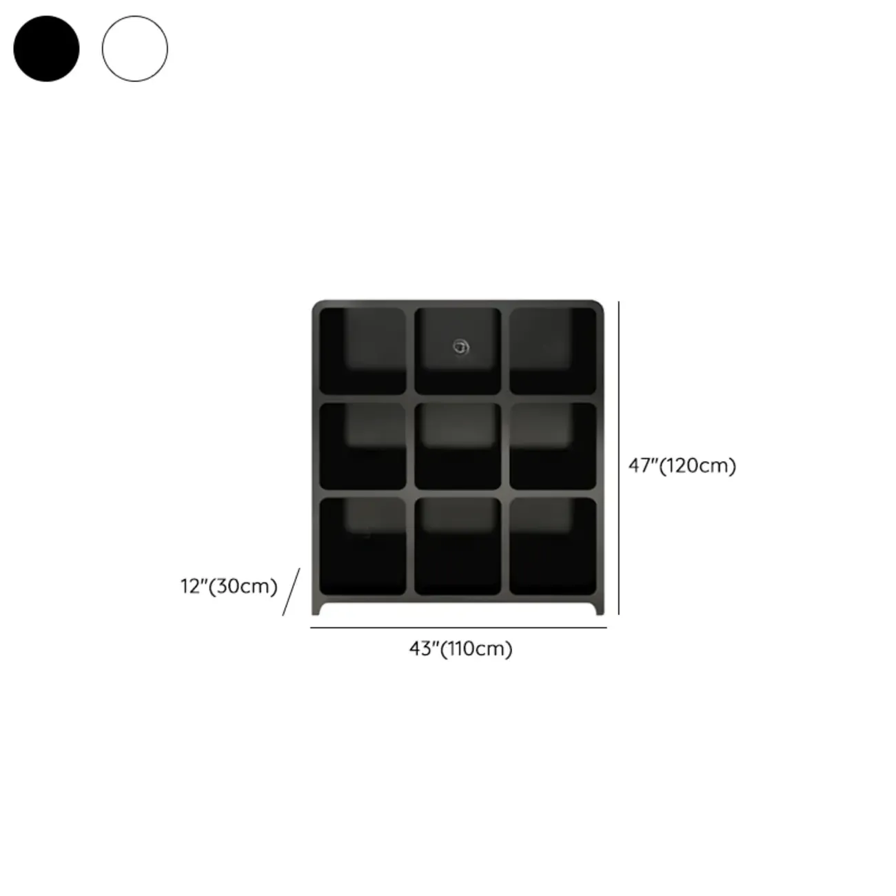 Simple Wooden Closed Back Bookcase in Black Image - 17