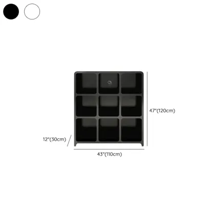 Simple Wooden Closed Back Bookcase in Black Image - 17