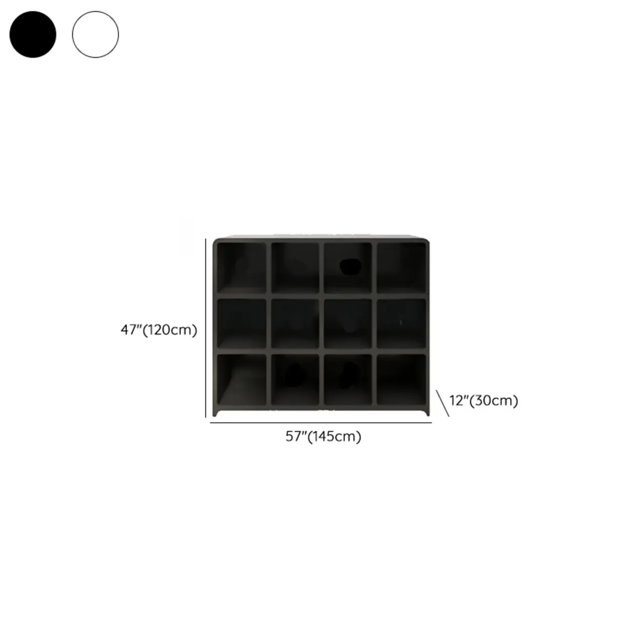 Simple Wooden Closed Back Bookcase in Black Image - 18
