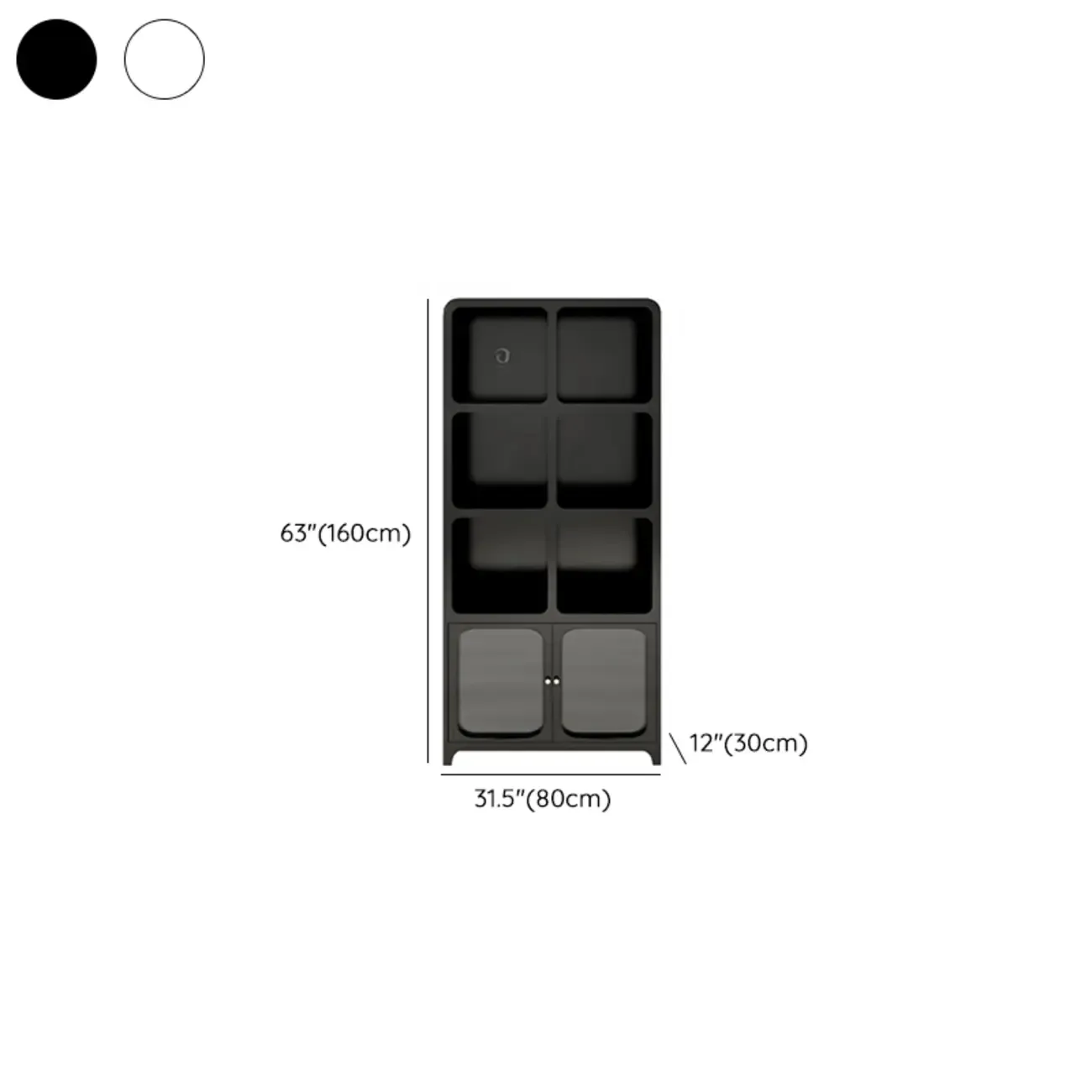 Simple Wooden Closed Back Bookcase in Black Image - 19