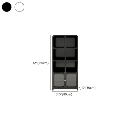 Simple Wooden Closed Back Bookcase in Black Image - 19