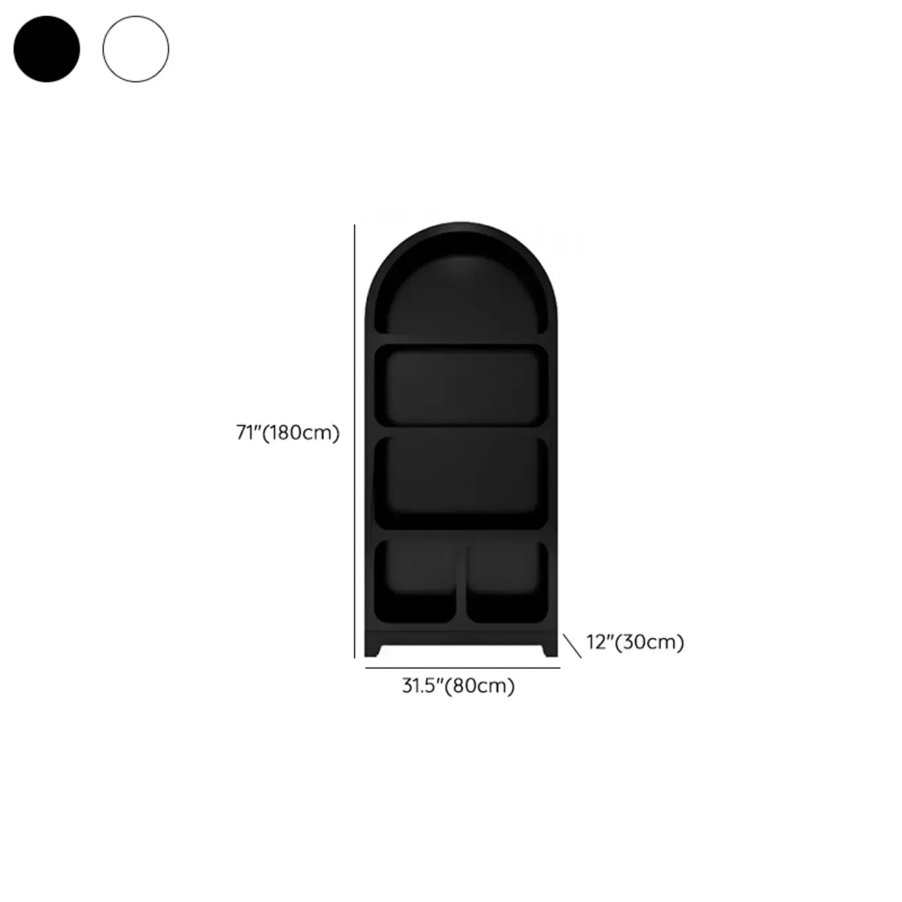 Simple Wooden Closed Back Bookcase in Black Image - 20