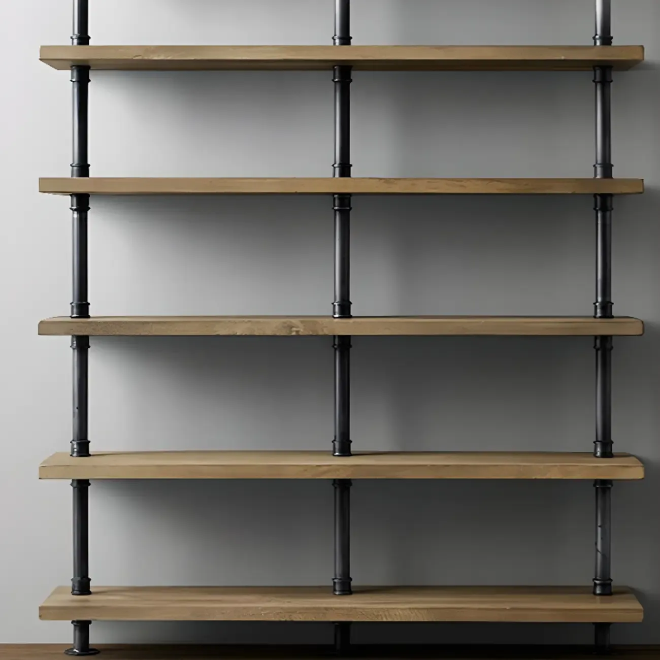 Etagere Brown Wood 6-Shelf Rectangle Open Bookcase Image - 7