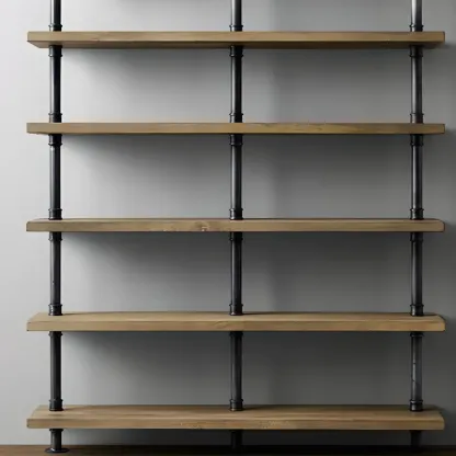 Etagere Brown Wood 6-Shelf Rectangle Open Bookcase Image - 7