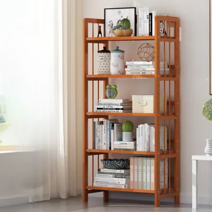 Minimalist Adjustable Vertical Open Back Wooden Bookshelves Image - 6