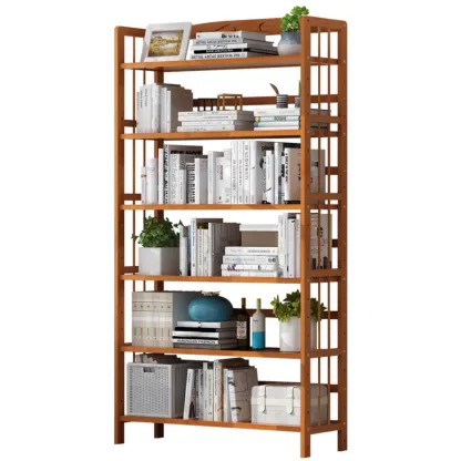 Minimalist Adjustable Vertical Open Back Wooden Bookshelves Image - 4