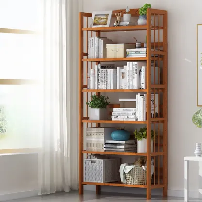 Minimalist Adjustable Vertical Open Back Wooden Bookshelves Image - 13