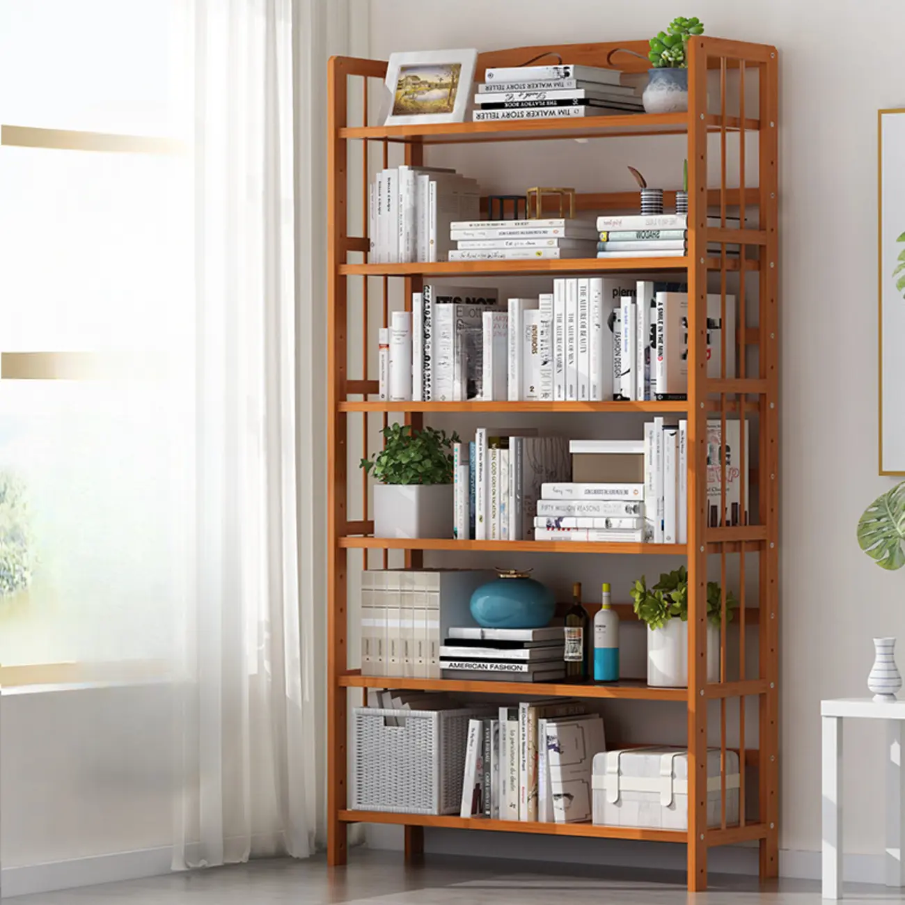 Minimalist Adjustable Vertical Open Back Wooden Bookshelves Image - 15 | homeyfad