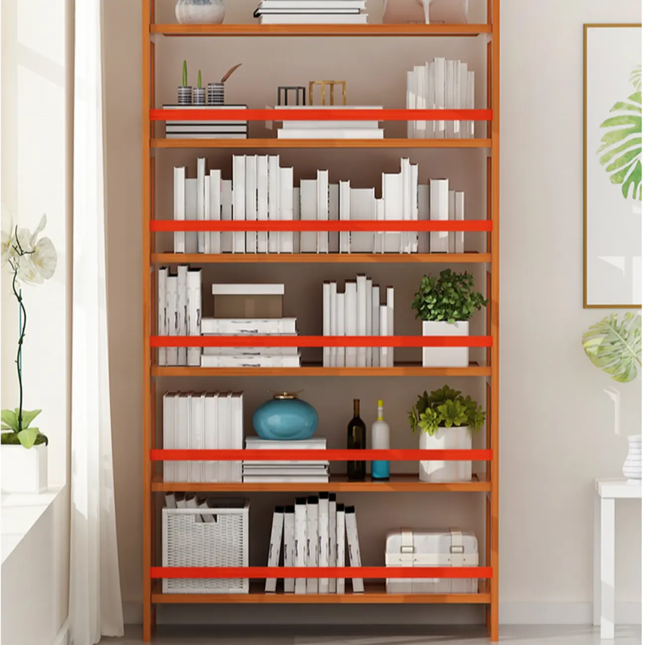 Minimalist Adjustable Vertical Open Back Wooden Bookshelves Image - 16 | homeyfad
