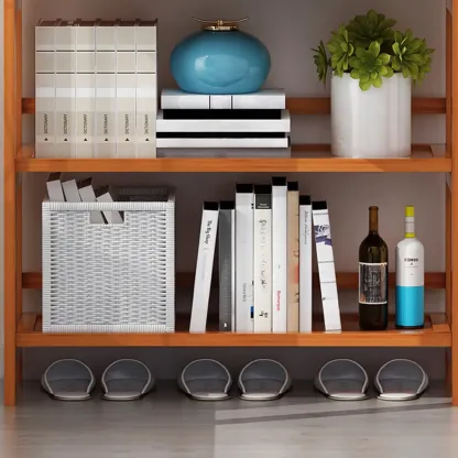 Minimalist Adjustable Vertical Open Back Wooden Bookshelves Image - 17