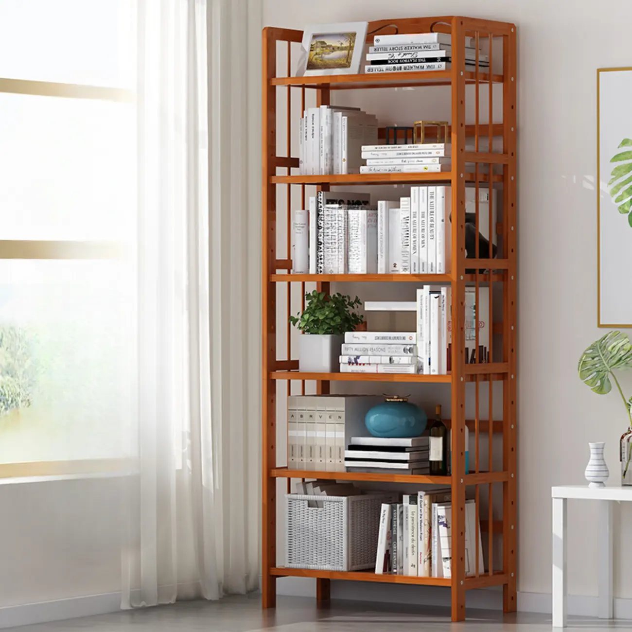 Minimalist Adjustable Vertical Open Back Wooden Bookshelves Image - 18 | homeyfad