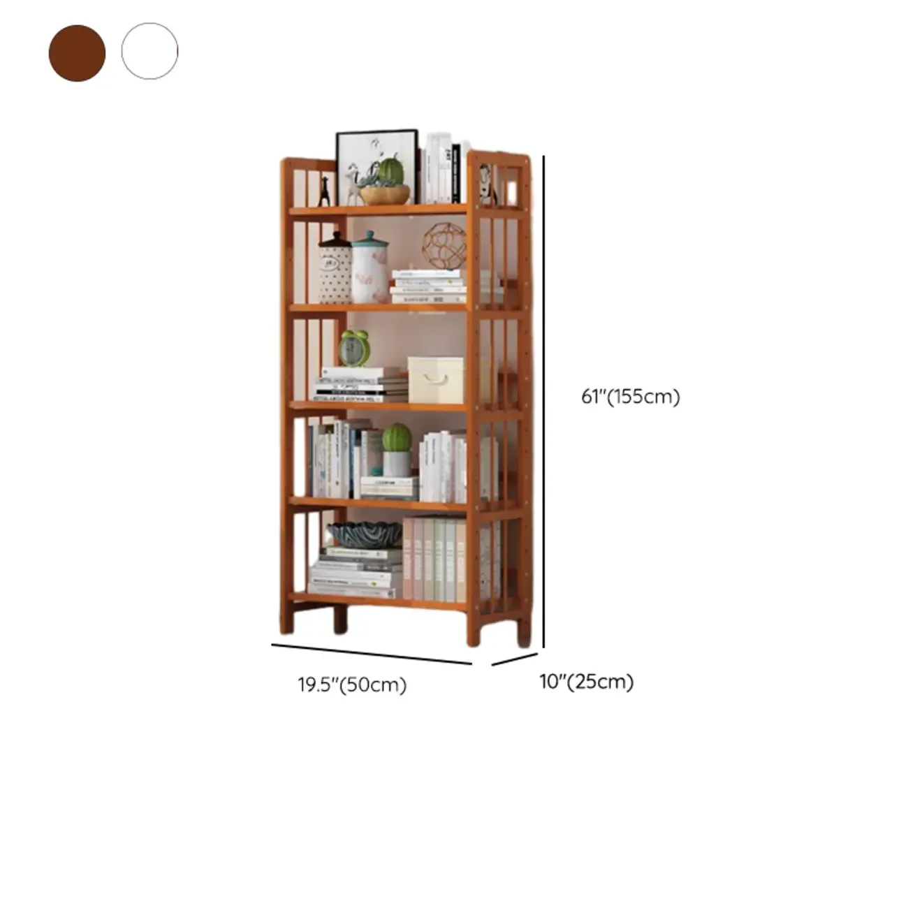 Minimalist Adjustable Vertical Open Back Wooden Bookshelves Image - 22