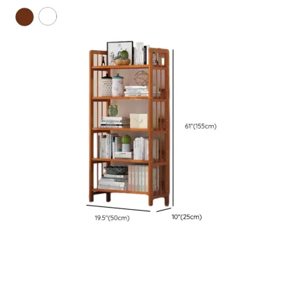 Minimalist Adjustable Vertical Open Back Wooden Bookshelves Image - 22