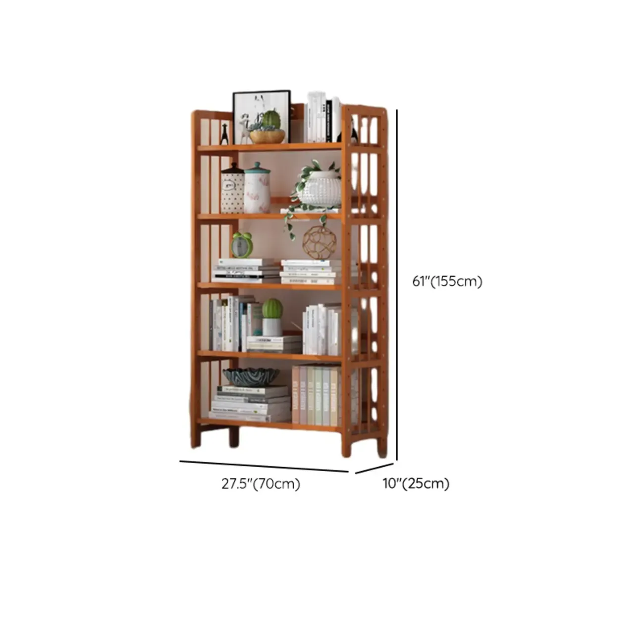 Minimalist Adjustable Vertical Open Back Wooden Bookshelves Image - 23