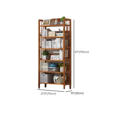 Minimalist Adjustable Vertical Open Back Wooden Bookshelves Image - 26