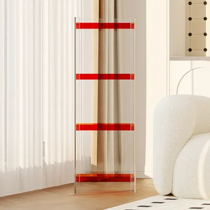 Minimalism Clear Acrylic 4-Tier Vertical Narrow Bookcase Image - 13