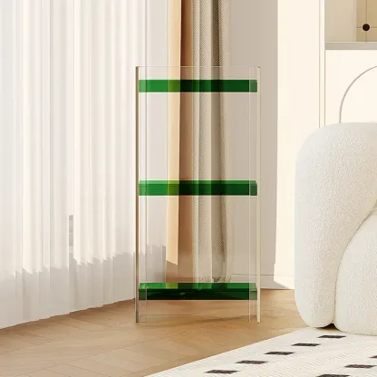 Minimalism Clear Acrylic 4-Tier Vertical Narrow Bookcase Image - 23