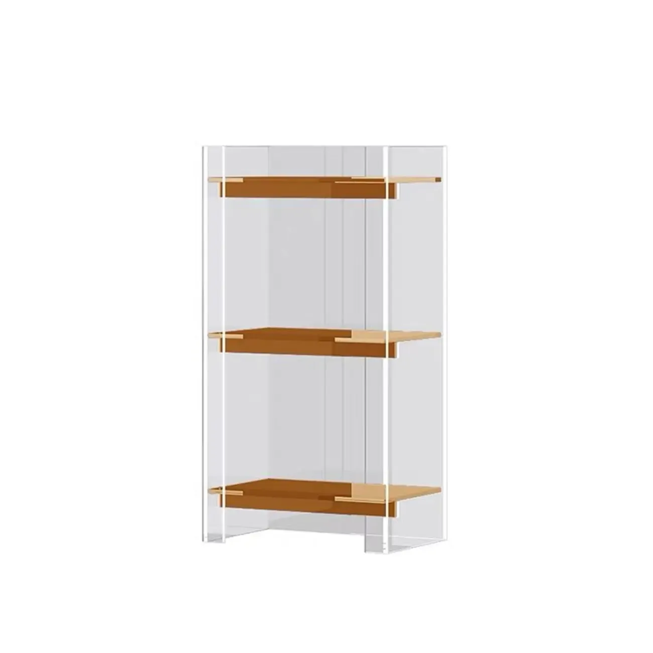 Minimalism Clear Acrylic 4-Tier Vertical Narrow Bookcase Image - 30