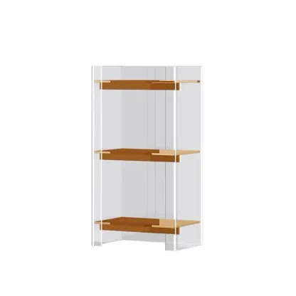 Minimalism Clear Acrylic 4-Tier Vertical Narrow Bookcase Image - 30