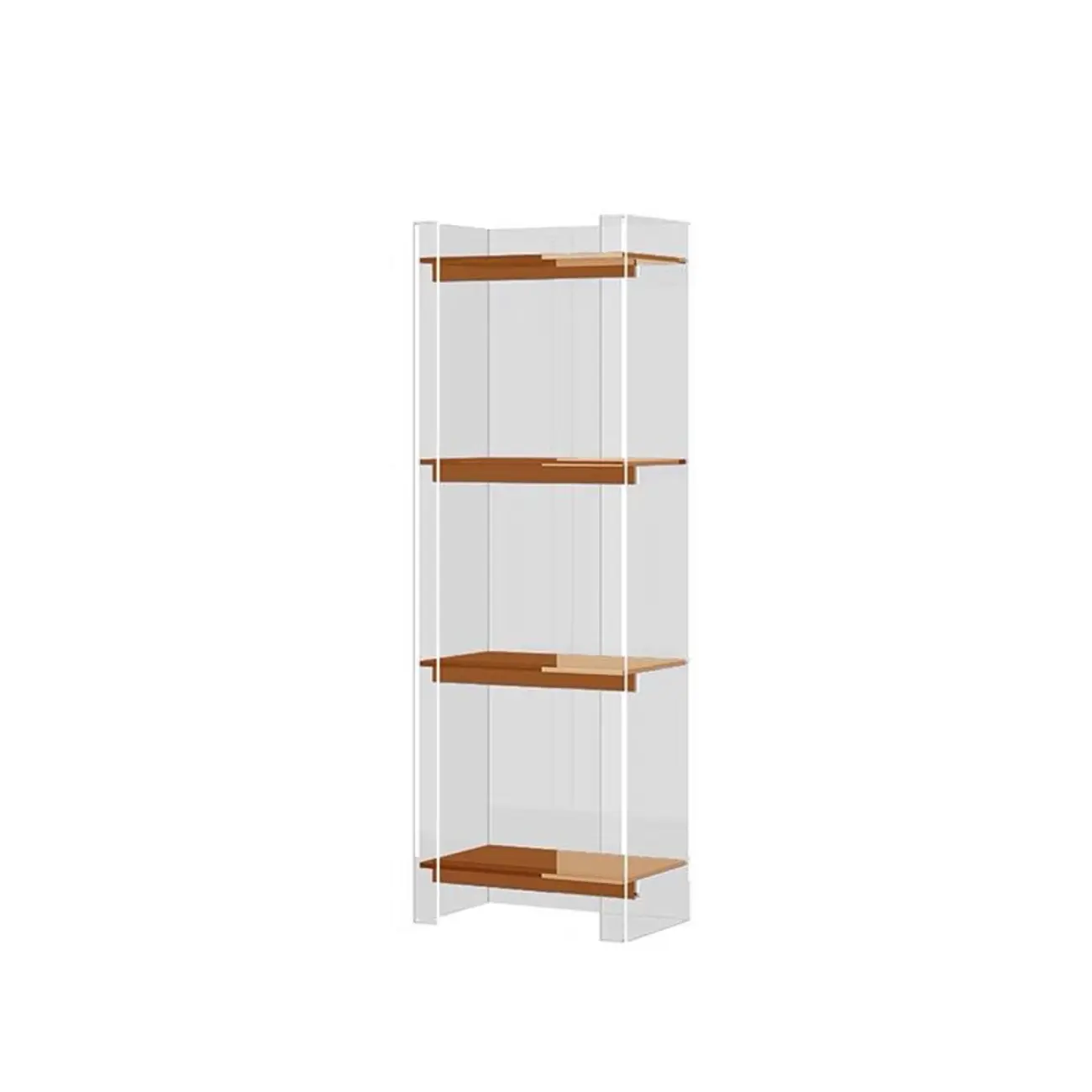 Minimalism Clear Acrylic 4-Tier Vertical Narrow Bookcase Image - 31 | homeyfad