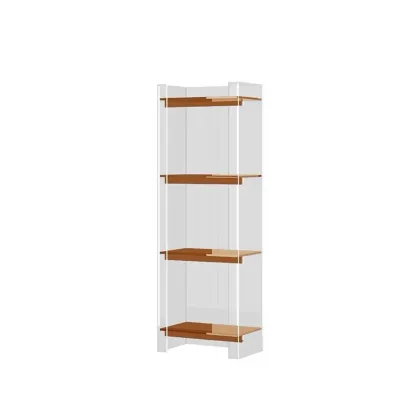 Minimalism Clear Acrylic 4-Tier Vertical Narrow Bookcase Image - 31