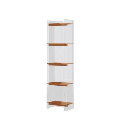Minimalism Clear Acrylic 4-Tier Vertical Narrow Bookcase Image - 32