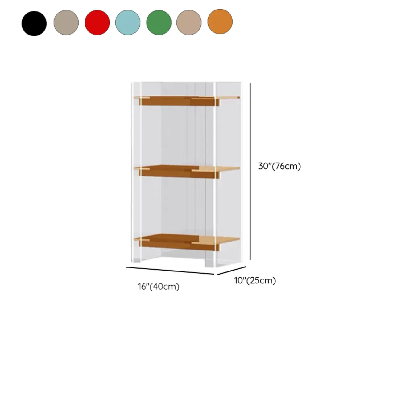 Minimalism Clear Acrylic 4-Tier Vertical Narrow Bookcase #size | homeyfad