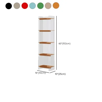 Minimalism Clear Acrylic 4-Tier Vertical Narrow Bookcase Image - 10